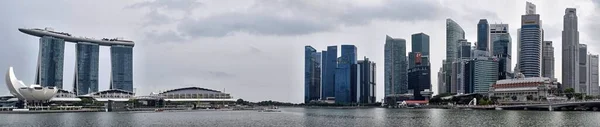 Panoramiczny Widok Zatokę Marina Obszar Finansowy Singapuru — Zdjęcie stockowe