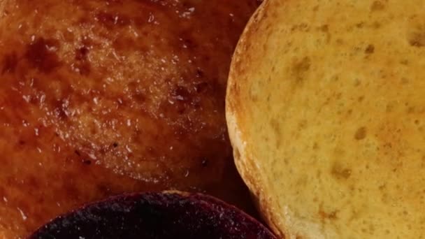 Fette Biscottate Con Marmellata Bio — Video Stock