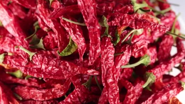Calabrian Yemek Pişirmek Için Kırmızı Biber Kurutulmuş — Stok video