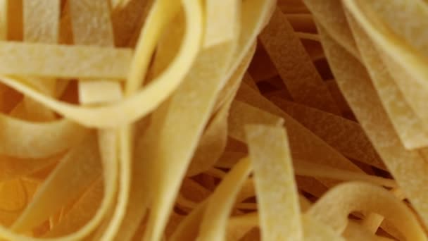 Droge Pasta Tagliatelle Met Hand Gemaakt — Stockvideo