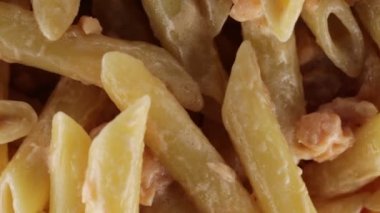 Somon ve krema ile penne