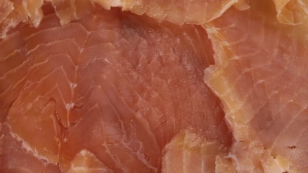 Salmon Cut Thin Slices — Stock Video