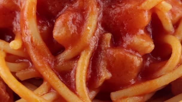 Μακαρόνια Όλα Amatriciana Βιο — Αρχείο Βίντεο