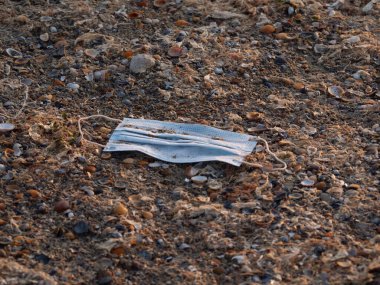 Maske sahile atıldı - Görüntü Romanya 'nın Köstence sahilinde çekildi.