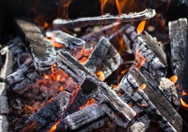 Barbeküde yakılacak odun kömürleri