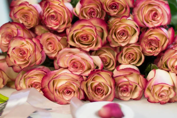 Ramo Rosas Rosadas Cerca — Foto de Stock