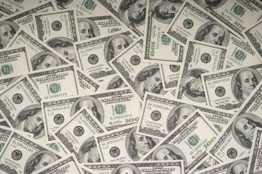  Yüz dolarlık banknotlar. İş ve finans 