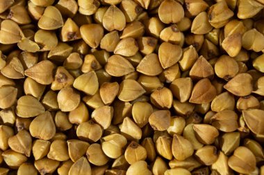 Beyaz arkaplanda karabuğday makrosu, doku