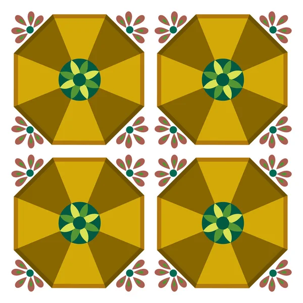 Geometrik Döşeme Blokları Renkli Dekoratif Tasarım Öğeleri — Stok Vektör