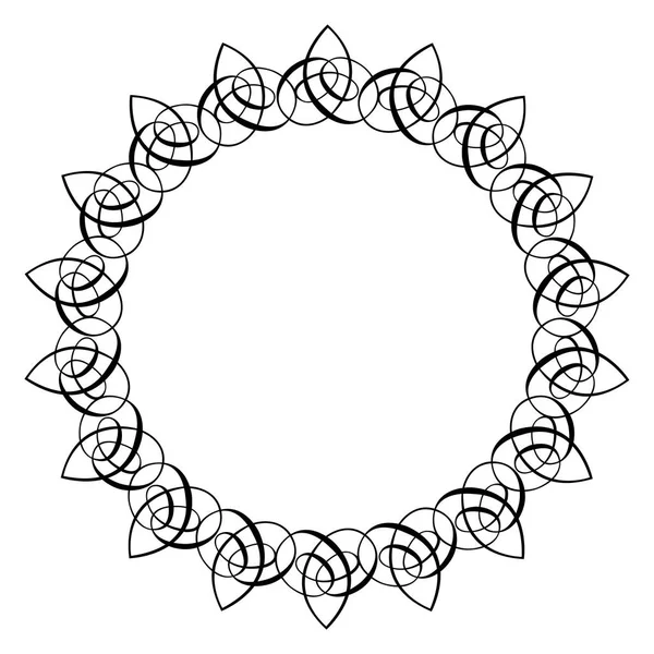 艺术黑白相间的圆形框架 东方风格 — 图库矢量图片