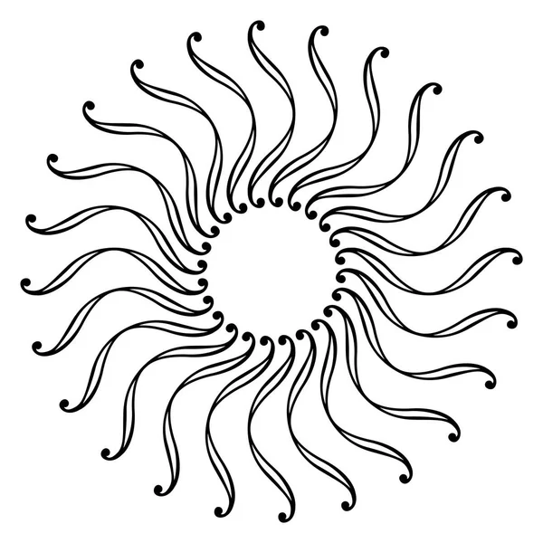 Monochrome Fan Shape Artistic Element Circle Design Pattern — Stock Vector