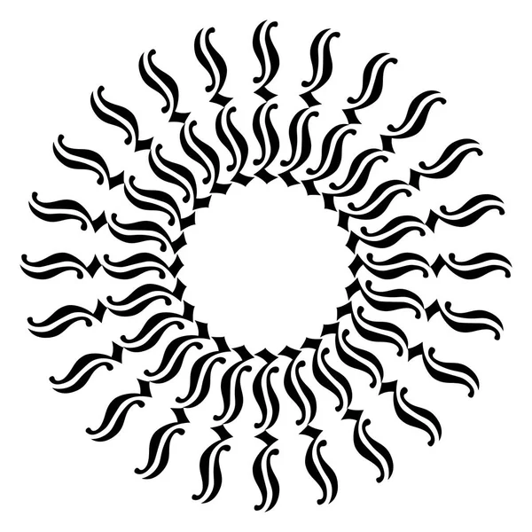 Élément Artistique Monochrome Forme Ventilateur Motif Circulaire — Image vectorielle