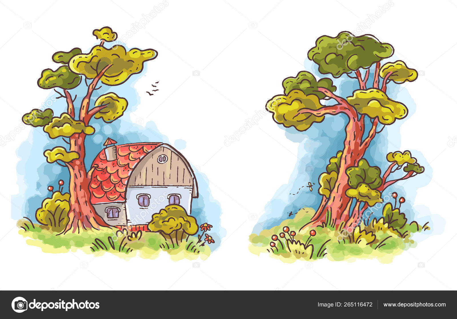 Cartoon house in the woods, colorful vector clip art Stock Vector Image by ©Katerina_Dav #265116472 Cartoon house in the woods, colorful vector clip art Stock Vector Image by ©Katerina_Dav #265116472