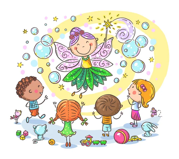 Fee auf der Kindergeburtstagsparty, Cliparts Illustration — Stockvektor