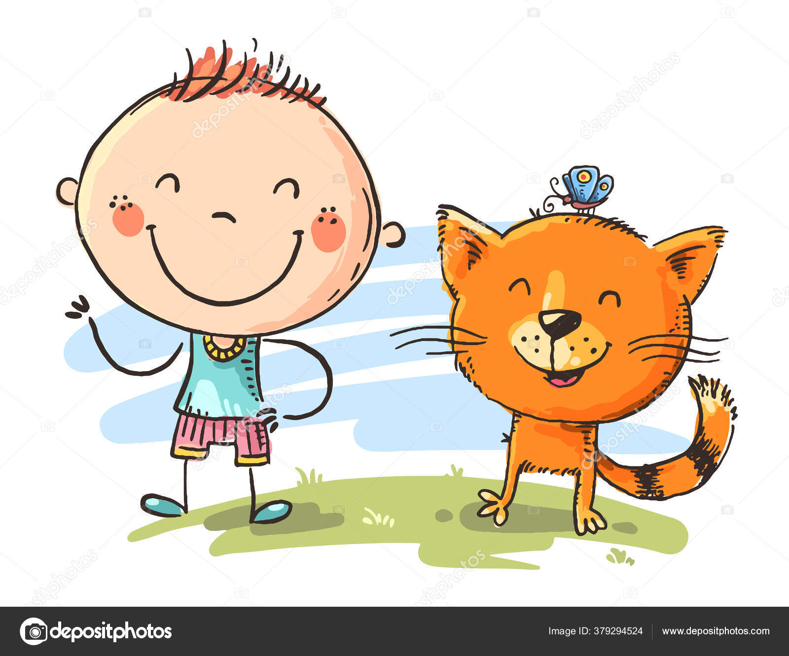 Conjunto de desenhos animados de casal de gatos para crianças para