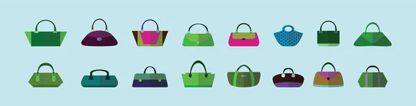 Set Women Bag Cartoon Icon Design Template Various Models Vector — Stock Vector