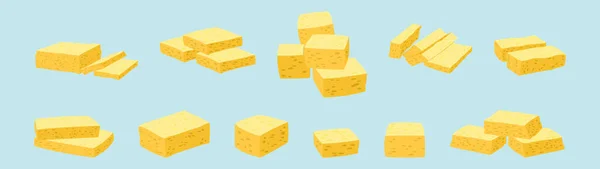 Conjunto Tofu Moderno Desenho Animado Ícone Modelo Vários Modelos Ilustração — Vetor de Stock