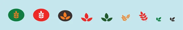 Набор Рисовых Логотипов Современный Шаблон Иконок Различными Моделями Векторная Иллюстрация — стоковый вектор
