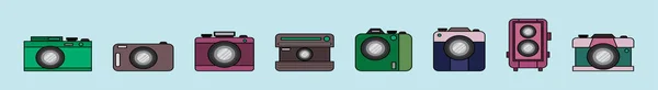 Set Van Camera Cartoon Pictogram Ontwerp Template Met Verschillende Modellen — Stockvector