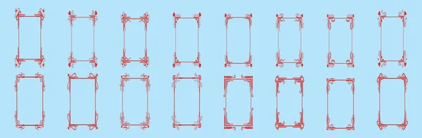 様々なモデルの古い写真フレーム漫画のアイコンデザインテンプレートのセット 青い背景のベクトル図は — ストックベクタ