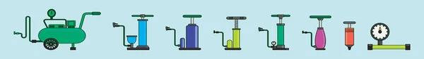 Set Air Pump Cartoon Icon Design Template Various Models Vector — Stock Vector