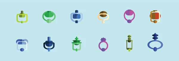 Set Van Deur Klopper Cartoon Pictogram Ontwerp Template Met Verschillende — Stockvector