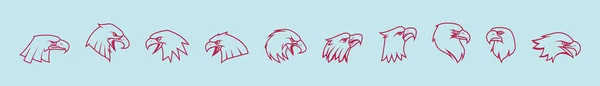 Conjunto Logotipo Águila Plantilla Diseño Icono Dibujos Animados Con Varios — Archivo Imágenes Vectoriales