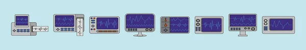 Modelo Design Ícone Desenho Animado Símbolo Monitor Taxa Coração Com —  Vetores de Stock