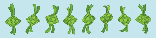 Ilustración Vector Ketupat Verde Para Ramadán Eid Mubarak Plantilla Icono — Vector de stock