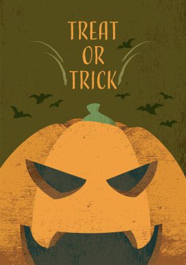 Cadılar Bayramı temalı davetiye seti, desenli kartpostal, Jack O 'Lantern