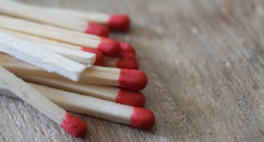 Kırmızı Ateş Kibritlerinin Macro Fotoğrafı