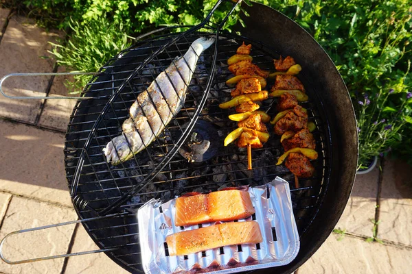 Bbq Grill Kuş Gözü Perspektifi — Stok fotoğraf