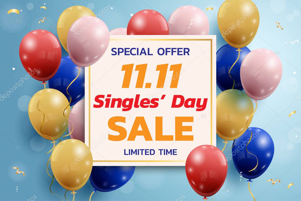 Online shopping of China, 11.11 singles' day sale concept.