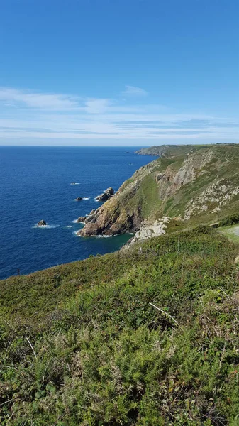 Zuidkust Kliffen Pierre Bois Guernsey Kanaaleilanden — Stockfoto