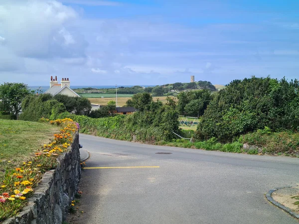 Список Островів Площею Eree Nature Reserve Pierre Bois Guernsey Channel — стокове фото