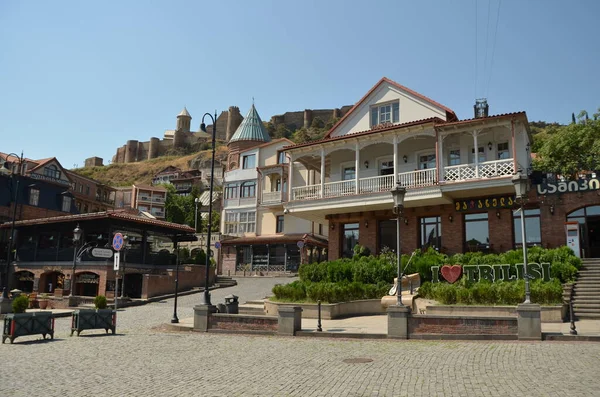 Old Tbilisi Capital Georgia Historical Streets City Abanotubani District Narikala — Stock Photo, Image