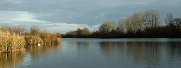 Buonasera Lago Schulen Fiandre Belgio — Foto Stock