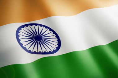 Hindistan bayrağı dalgalandı. Yakın plan..