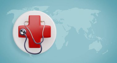 Dünya Sağlık Günü, Sağlık ve Tıbbi Konsept. 3d illüstrasyon