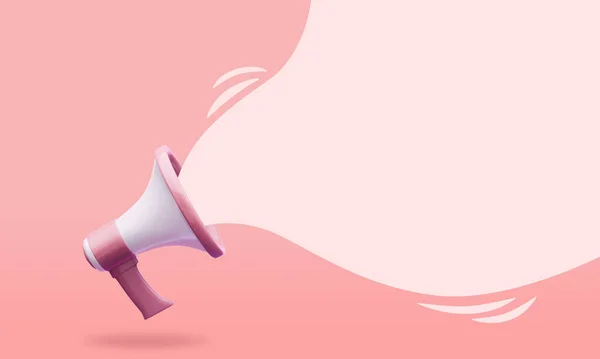 Megafone Cor Rosa Com Cor Rosa Speech Bolha Ilustração — Fotografia de Stock