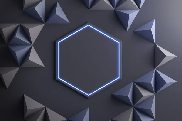 Geometrik şekillerin yakın plan soyut arkaplan 3d illüstrasyon