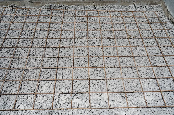 close up on iron casting lattice for road construction