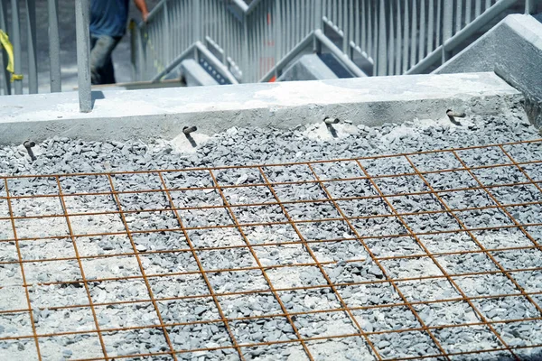 close up on iron casting lattice for road construction