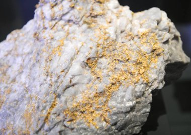 close up on gold mineral rock  clipart