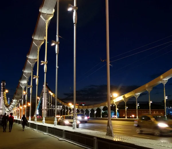 Moskau Krimbrücke Bei Nacht — Stockfoto