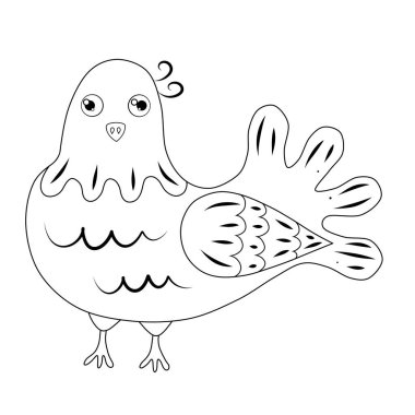 Komik güvercin, çocuklar için renkli resim