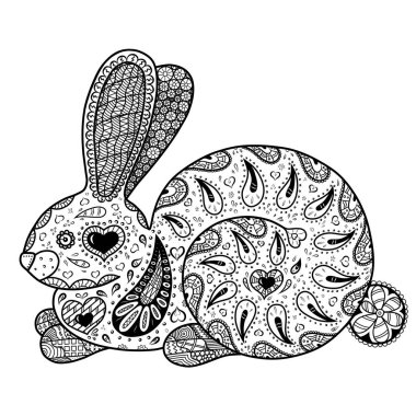 Yetişkinler için renklendirme resmi, tavşan