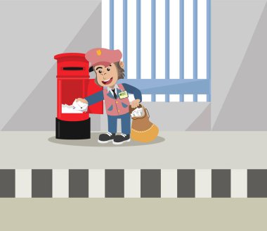 gorila postman taking out mail vector illustration