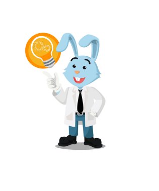 Profesör Tavşan 'ın bir fikir vektörü çizimi var.