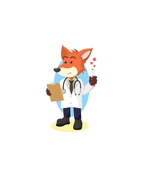 Professor Fox Vector Illustration Design — Stock Vector